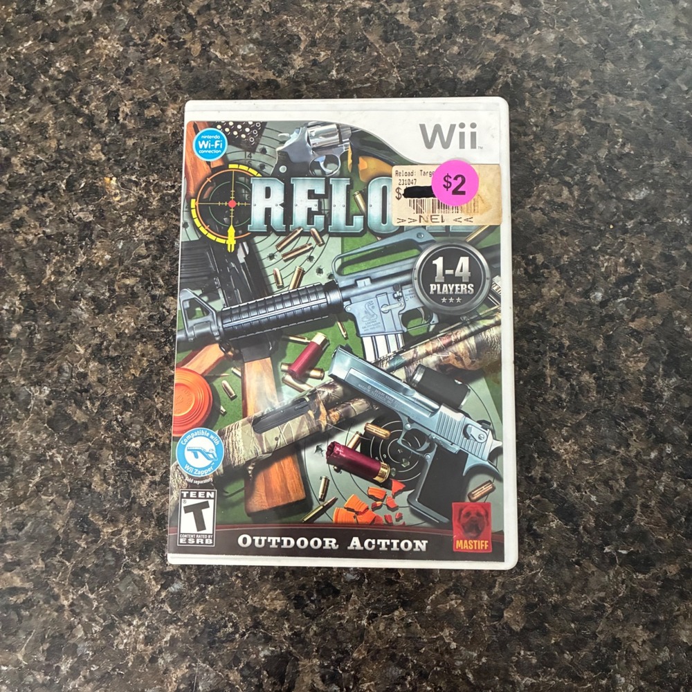 Reload Nintendo Wii Game Mastiff Outdoor Action Shooting Gallery CIB 2010